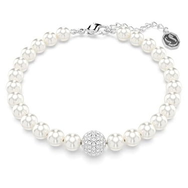 Swarovski Swa Remix Strand, Kristallperle, Weiß, Rhodiniert im Sale